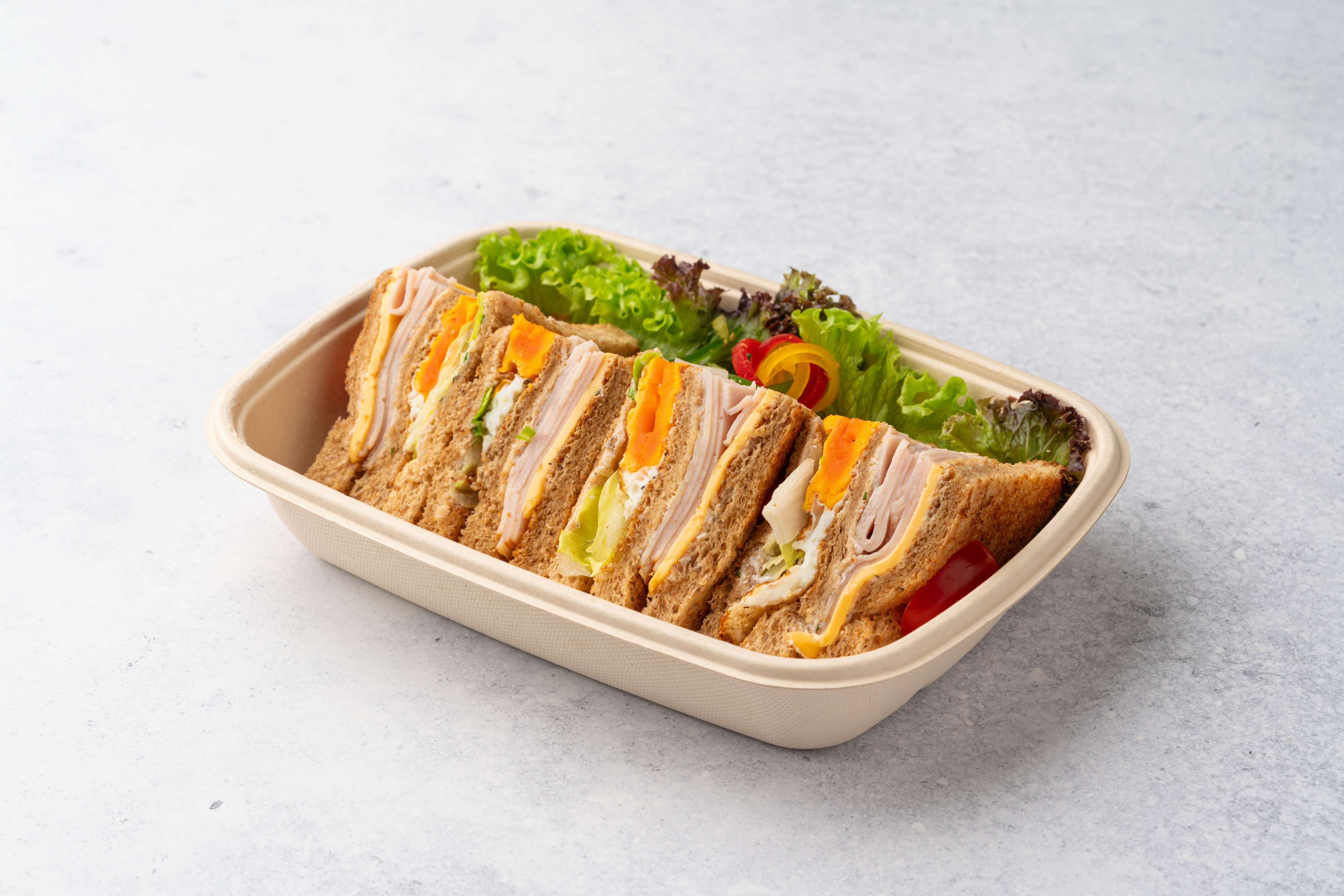 Healthy Egg And Turkey Club Sandwich